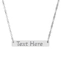 Engravable Horizontal Bar Necklace — Personalized Name & Message Pendant