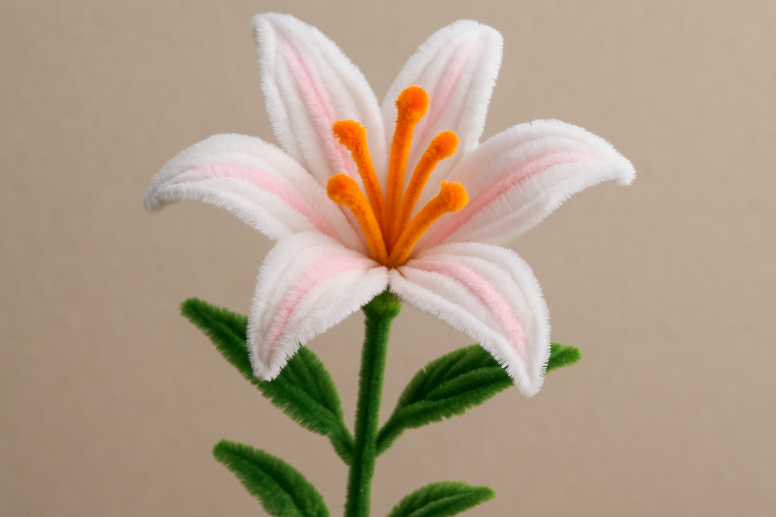 lily flower made from pipe cleaners